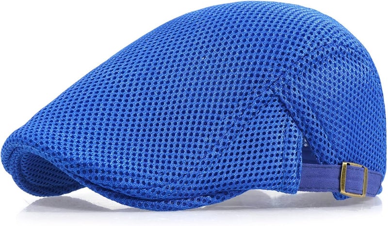Xinveen Men's Mesh Cap Breathable Summer Newsboy Hat Adjustable Beret Ivy Cap Irish Cabbie Driving Hunting Hats - Image 1